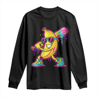 Banana Baseball Drip Long Sleeve Shirt Funny Baseball Drip Ice Cream Kids Youth Boys