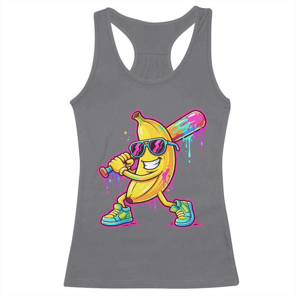 Banana Baseball Drip Racerback Tank Top Funny Baseball Drip Ice Cream Kids Youth Boys