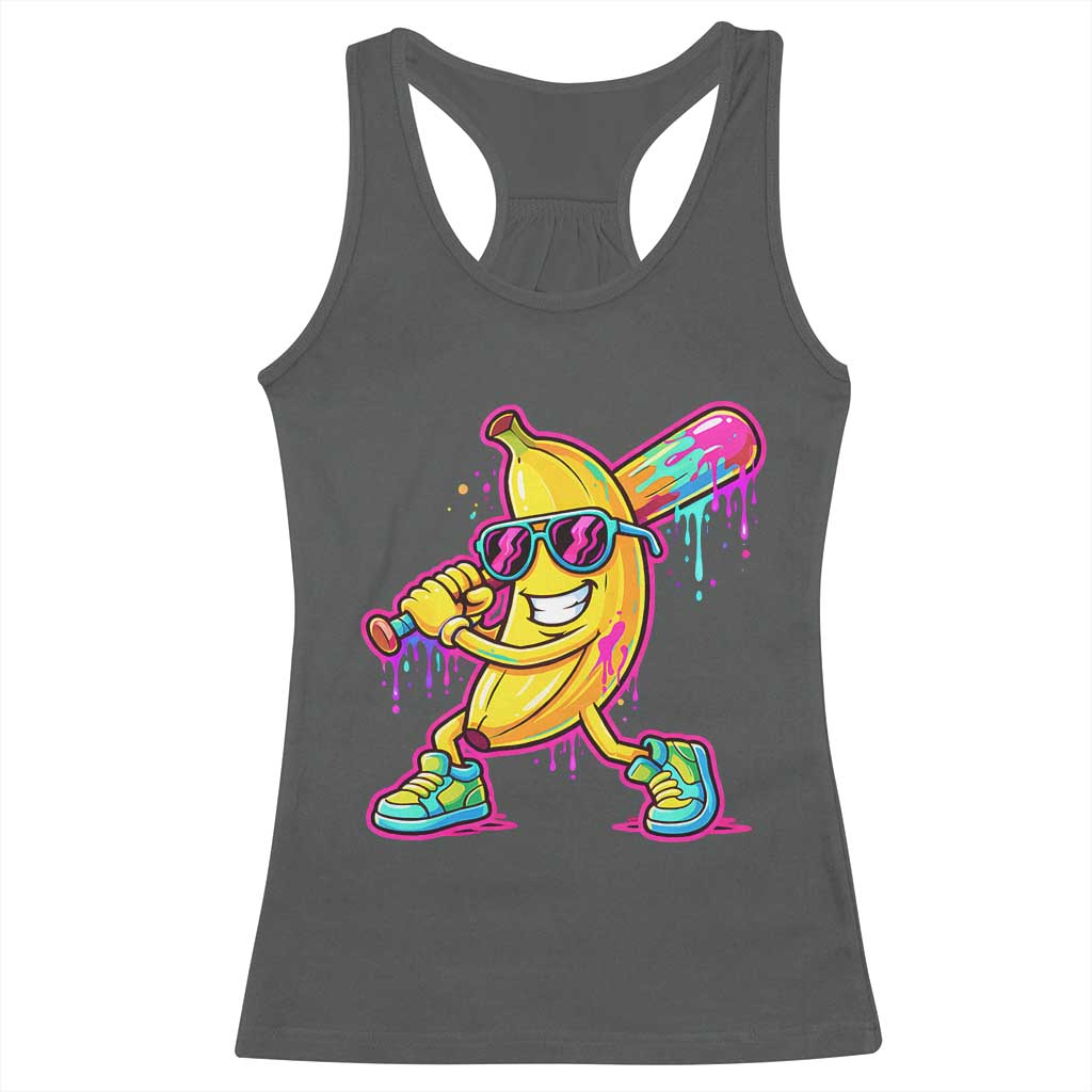 Banana Baseball Drip Racerback Tank Top Funny Baseball Drip Ice Cream Kids Youth Boys