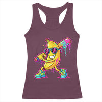 Banana Baseball Drip Racerback Tank Top Funny Baseball Drip Ice Cream Kids Youth Boys
