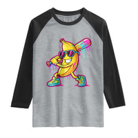 Banana Baseball Drip Raglan Shirt Funny Baseball Drip Ice Cream Kids Youth Boys