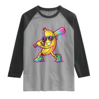 Banana Baseball Drip Raglan Shirt Funny Baseball Drip Ice Cream Kids Youth Boys