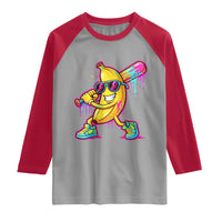 Banana Baseball Drip Raglan Shirt Funny Baseball Drip Ice Cream Kids Youth Boys