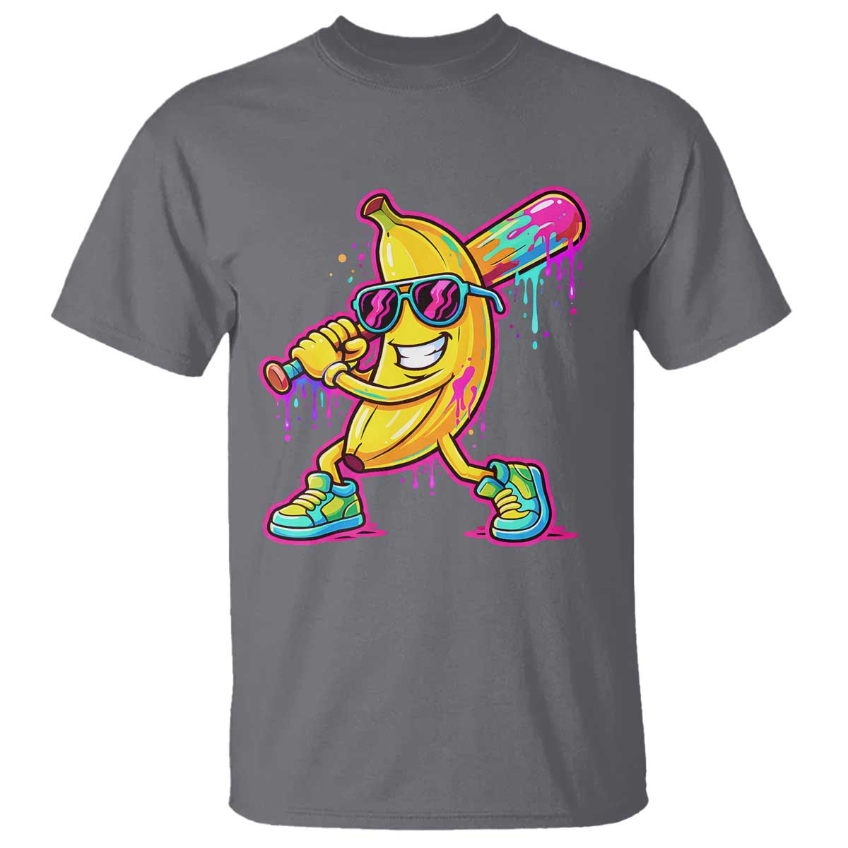 Banana Baseball Drip T Shirt Funny Baseball Drip Ice Cream Kids Youth Boys