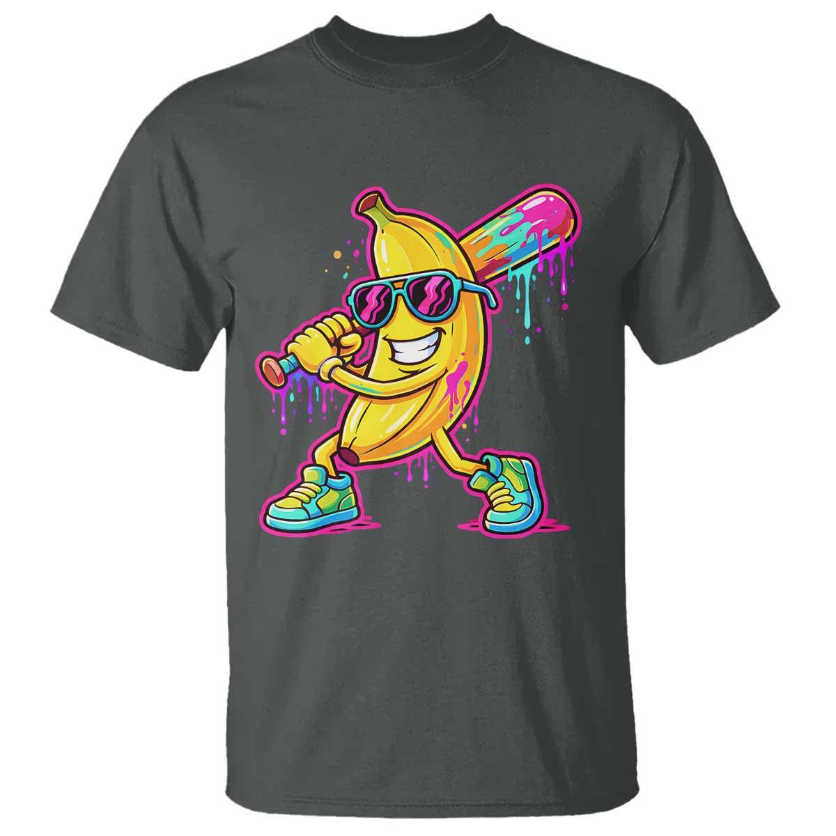 Banana Baseball Drip T Shirt Funny Baseball Drip Ice Cream Kids Youth Boys