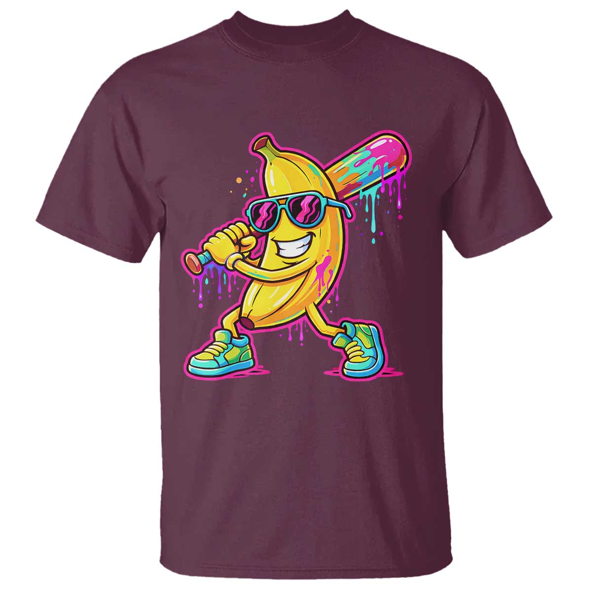 Banana Baseball Drip T Shirt Funny Baseball Drip Ice Cream Kids Youth Boys