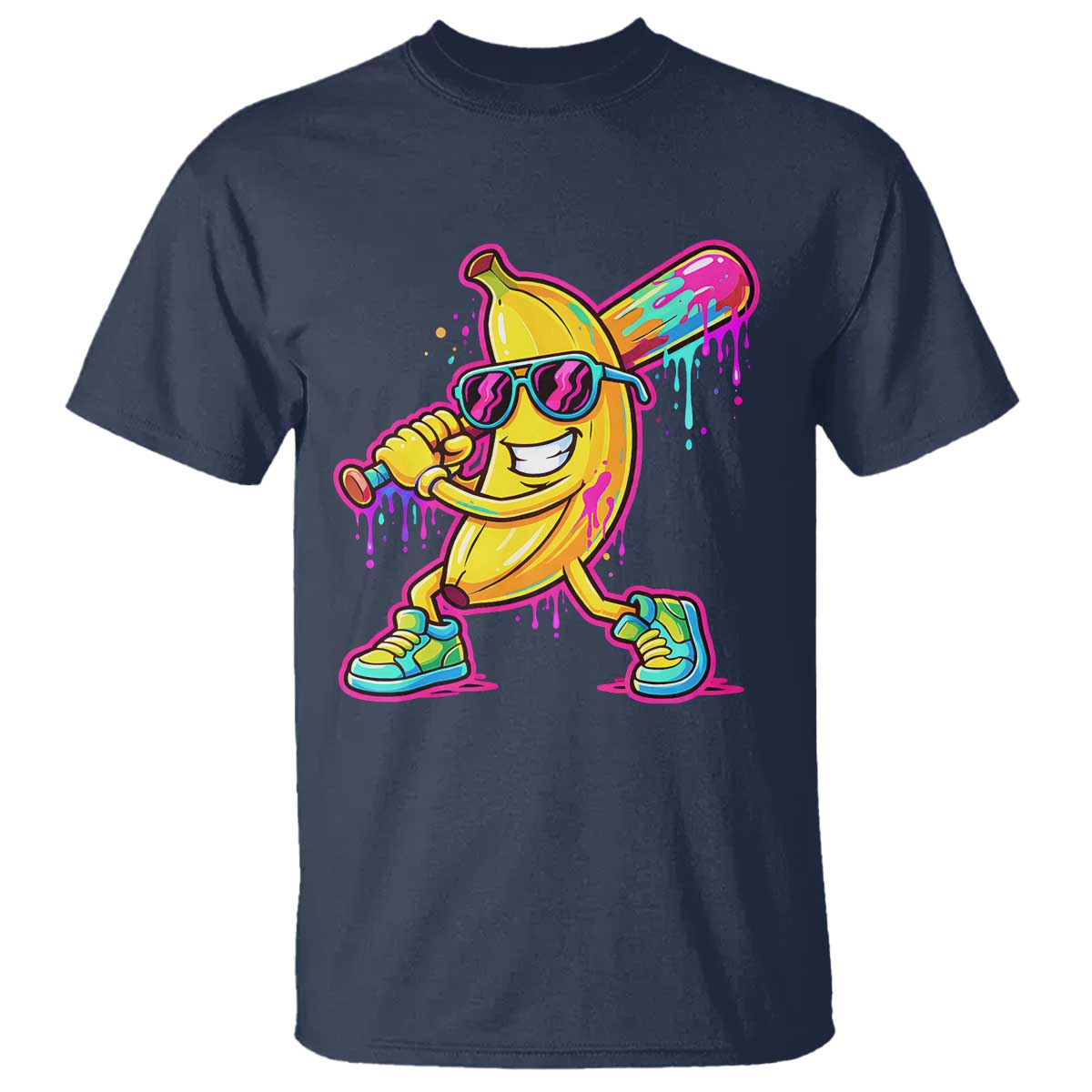 Banana Baseball Drip T Shirt Funny Baseball Drip Ice Cream Kids Youth Boys