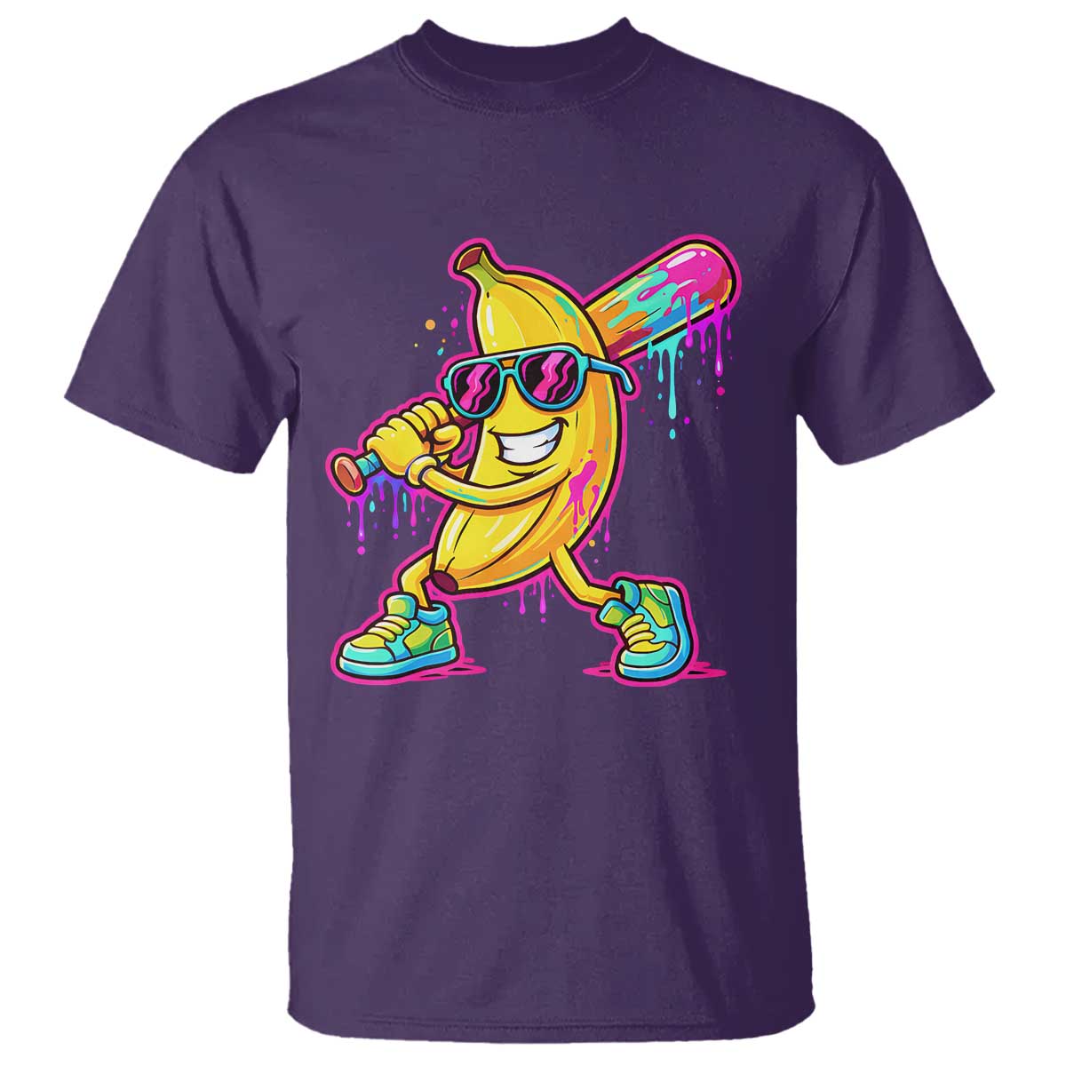 Banana Baseball Drip T Shirt Funny Baseball Drip Ice Cream Kids Youth Boys
