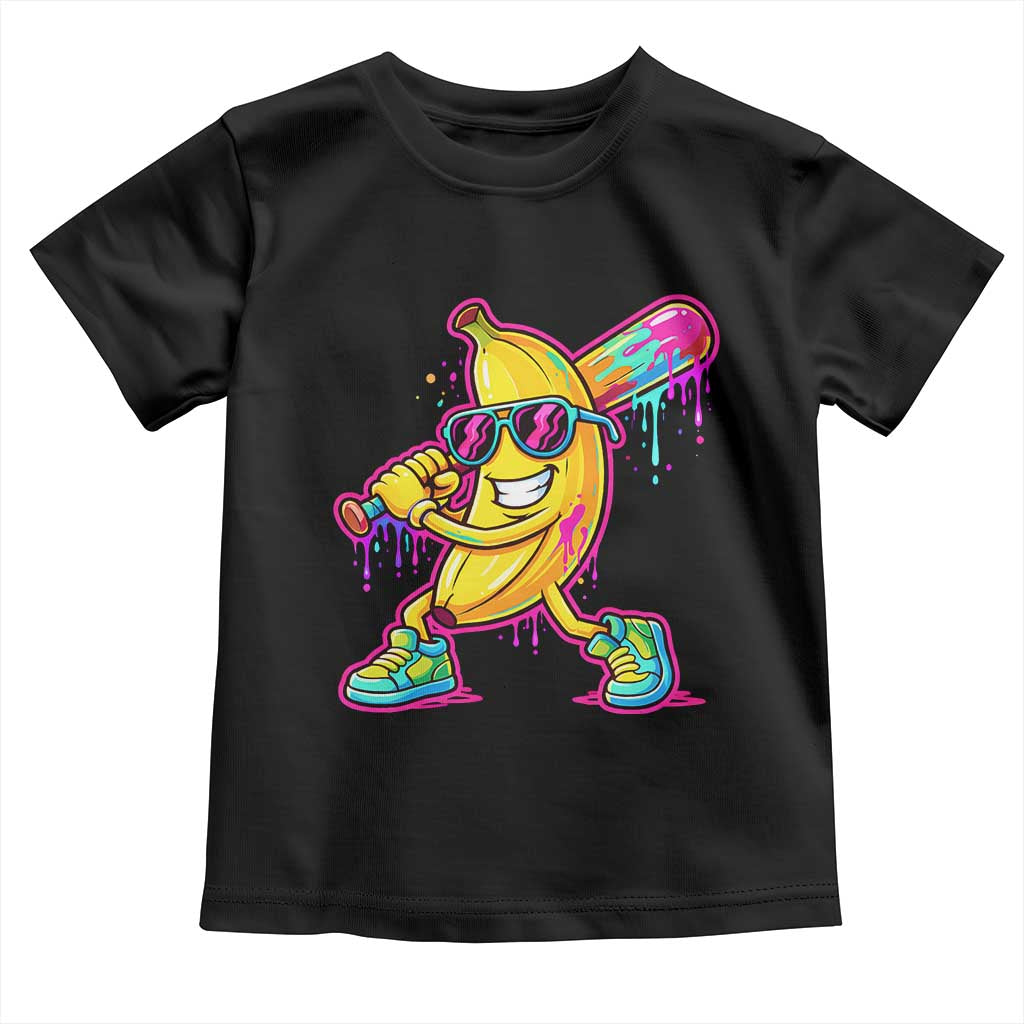 Banana Baseball Drip Toddler T Shirt Funny Baseball Drip Ice Cream Kids Youth Boys