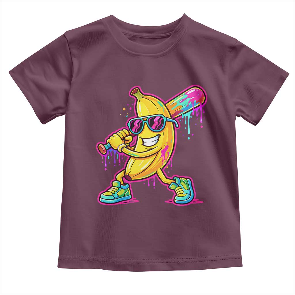 Banana Baseball Drip Toddler T Shirt Funny Baseball Drip Ice Cream Kids Youth Boys