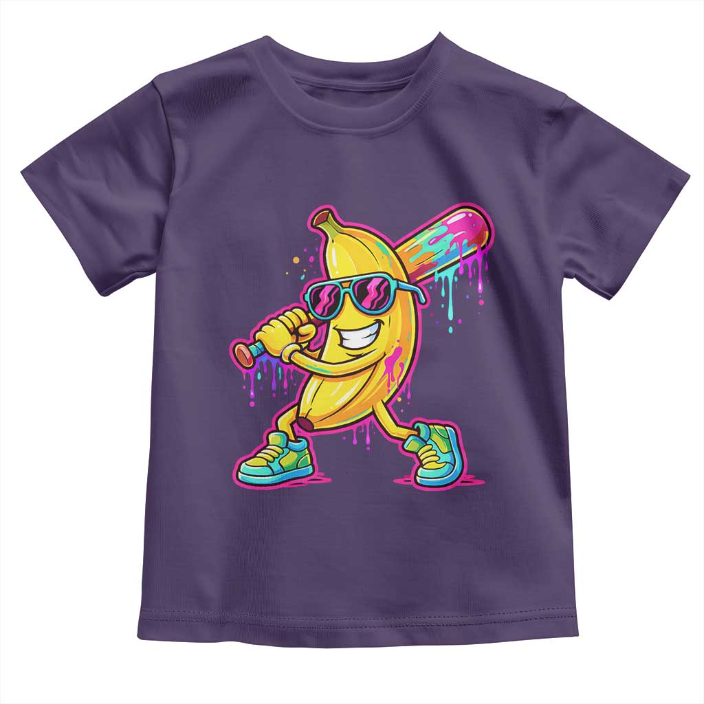 Banana Baseball Drip Toddler T Shirt Funny Baseball Drip Ice Cream Kids Youth Boys