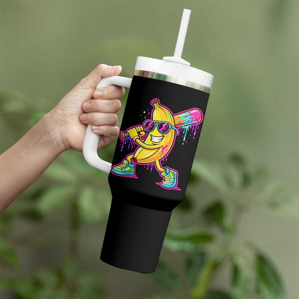 Banana Baseball Drip Tumbler With Handle Funny Baseball Drip Ice Cream Kids Youth Boys