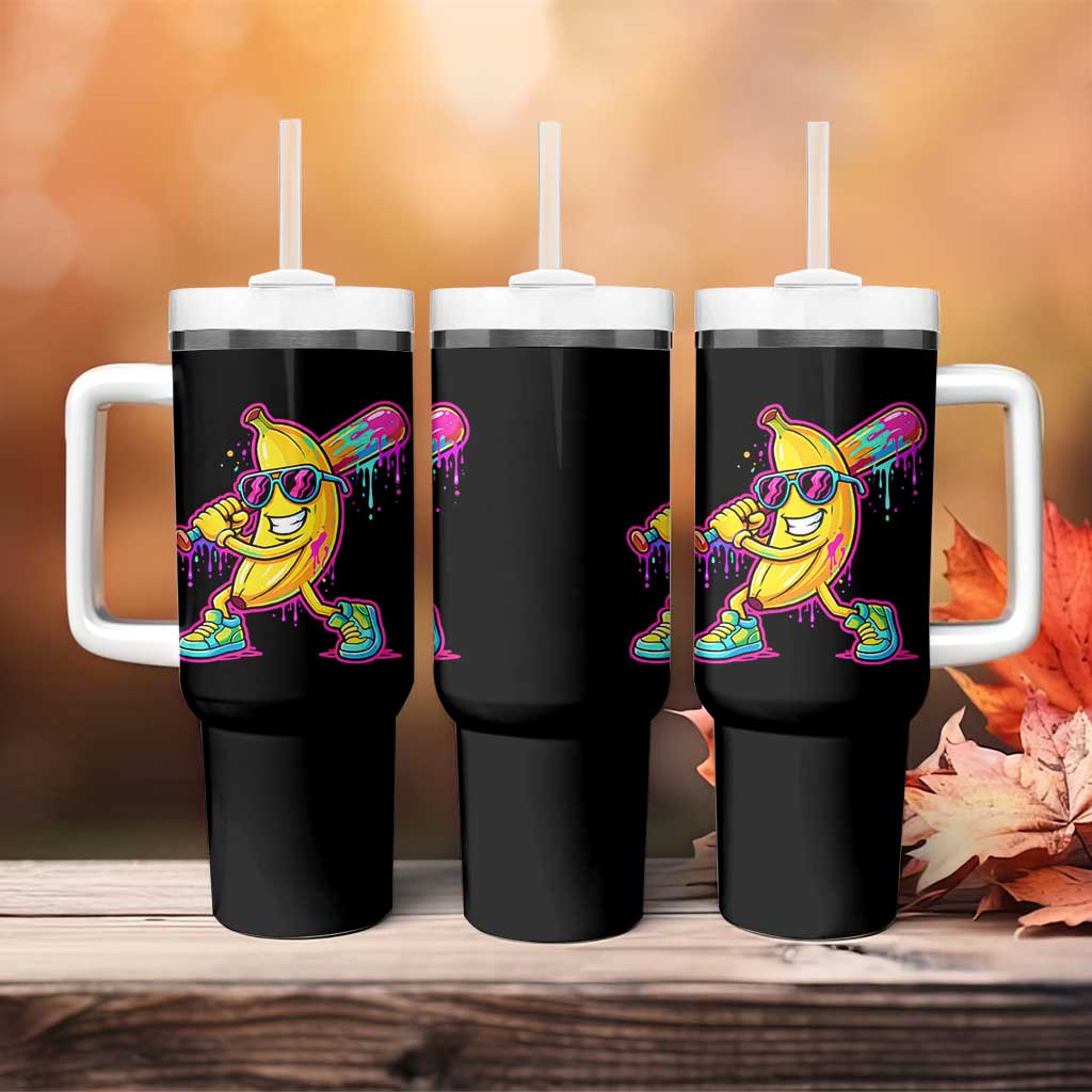 Banana Baseball Drip Tumbler With Handle Funny Baseball Drip Ice Cream Kids Youth Boys