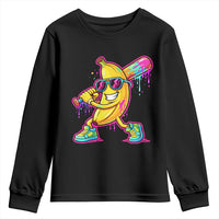 Banana Baseball Drip Youth Sweatshirt Funny Baseball Drip Ice Cream Kids Youth Boys
