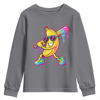 Banana Baseball Drip Youth Sweatshirt Funny Baseball Drip Ice Cream Kids Youth Boys