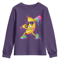 Banana Baseball Drip Youth Sweatshirt Funny Baseball Drip Ice Cream Kids Youth Boys