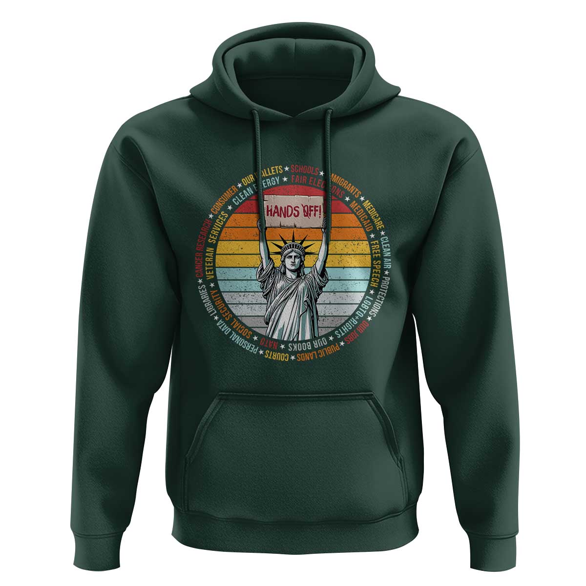 Statue of Liberty Hands Off Protest Hoodie Resist Resistance