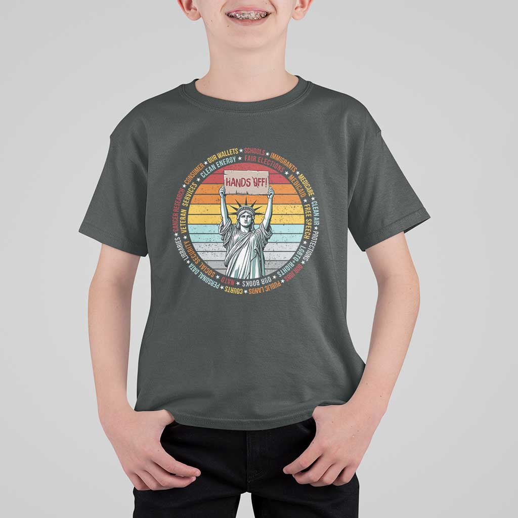 Statue of Liberty Hands Off Protest T Shirt For Kid Resist Resistance