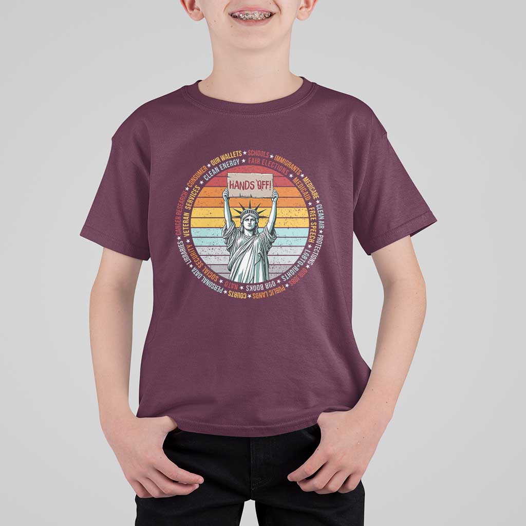 Statue of Liberty Hands Off Protest T Shirt For Kid Resist Resistance