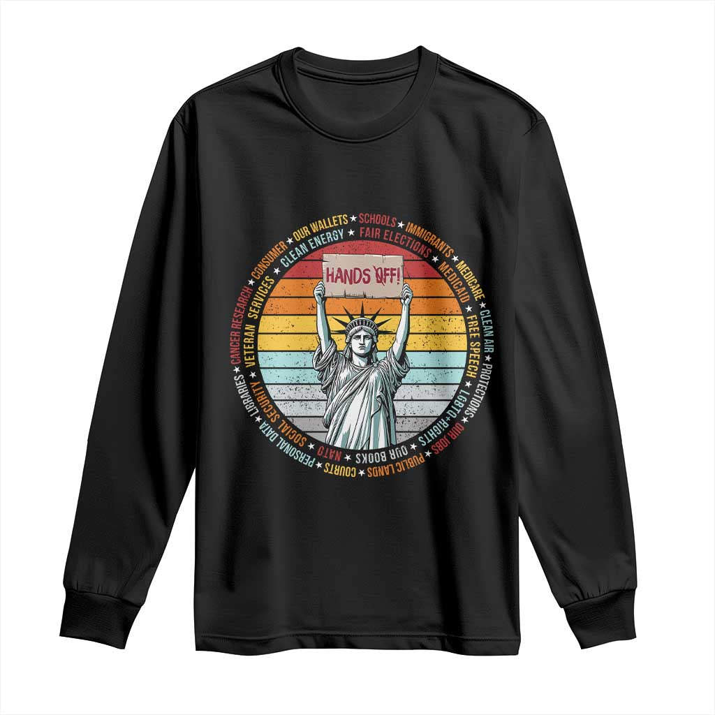 Statue of Liberty Hands Off Protest Long Sleeve Shirt Resist Resistance