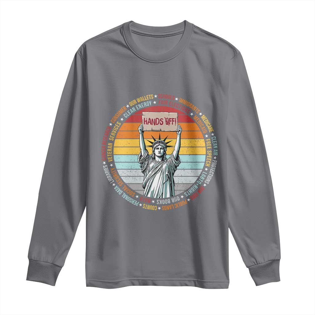 Statue of Liberty Hands Off Protest Long Sleeve Shirt Resist Resistance