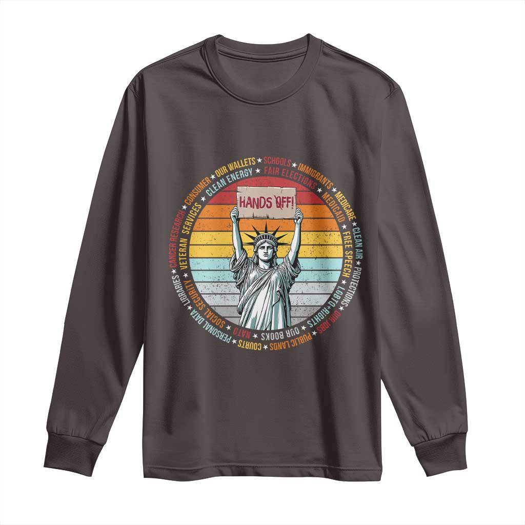 Statue of Liberty Hands Off Protest Long Sleeve Shirt Resist Resistance