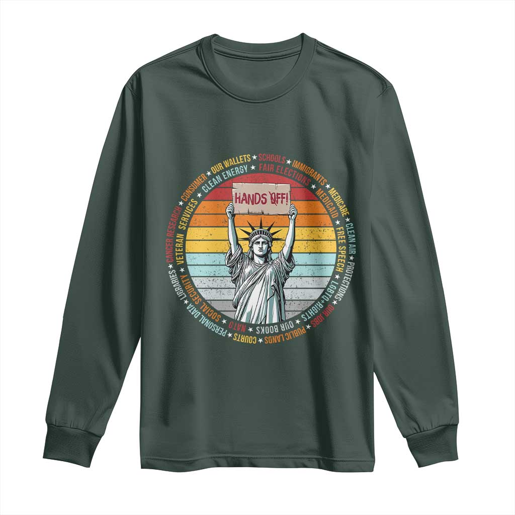 Statue of Liberty Hands Off Protest Long Sleeve Shirt Resist Resistance