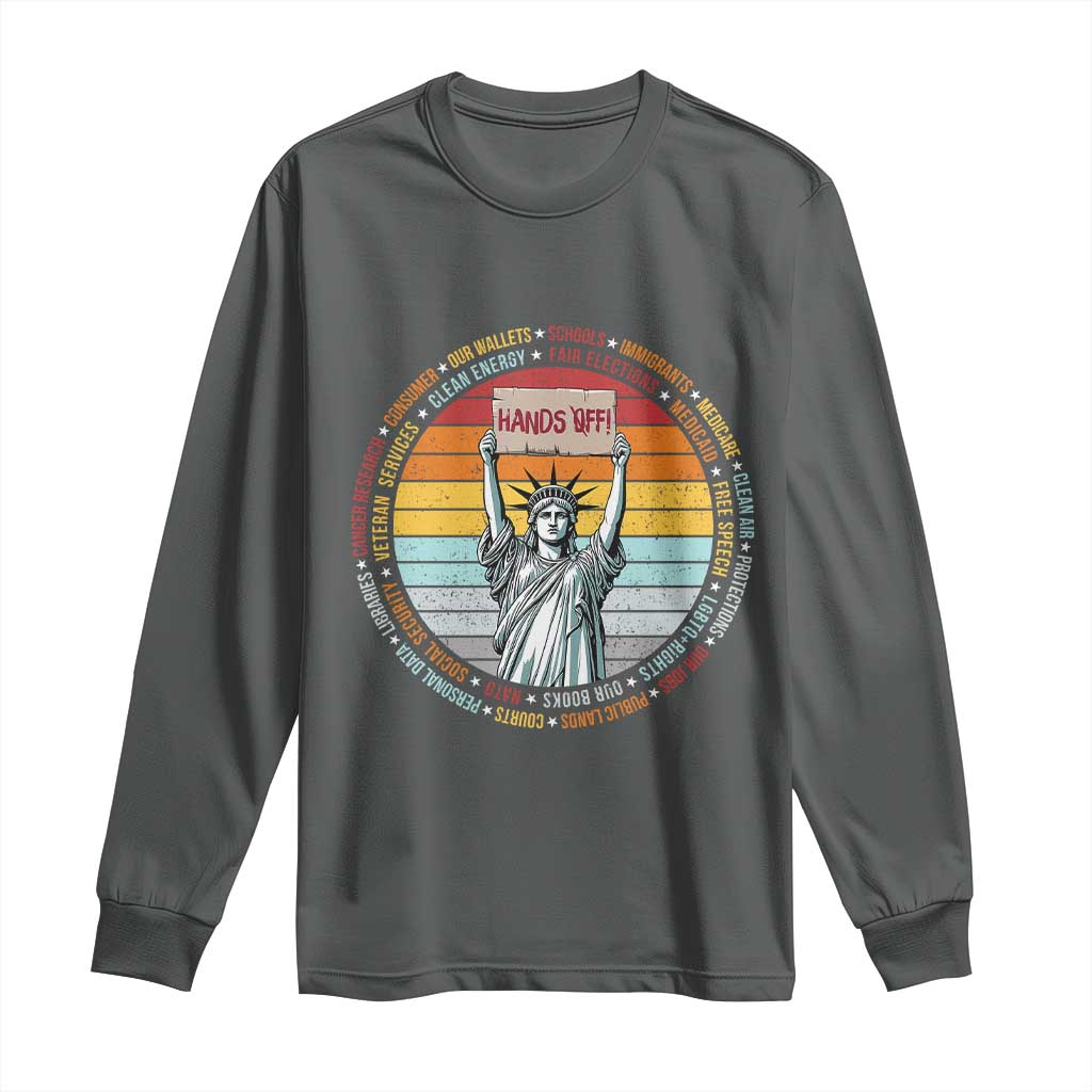 Statue of Liberty Hands Off Protest Long Sleeve Shirt Resist Resistance