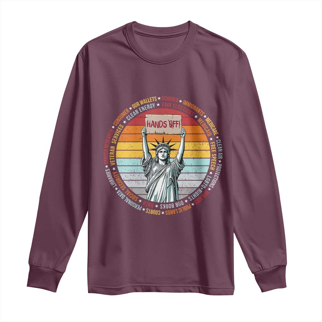 Statue of Liberty Hands Off Protest Long Sleeve Shirt Resist Resistance