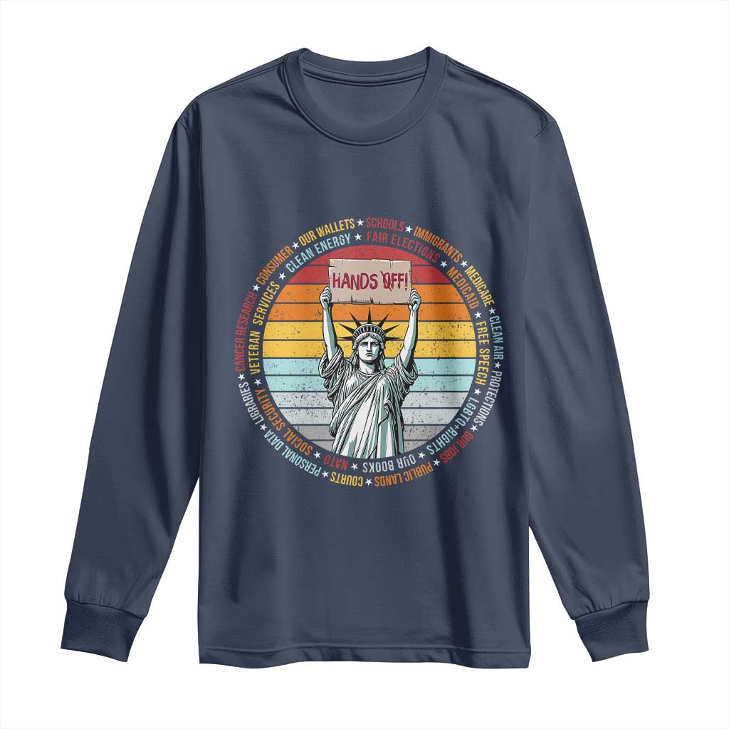 Statue of Liberty Hands Off Protest Long Sleeve Shirt Resist Resistance