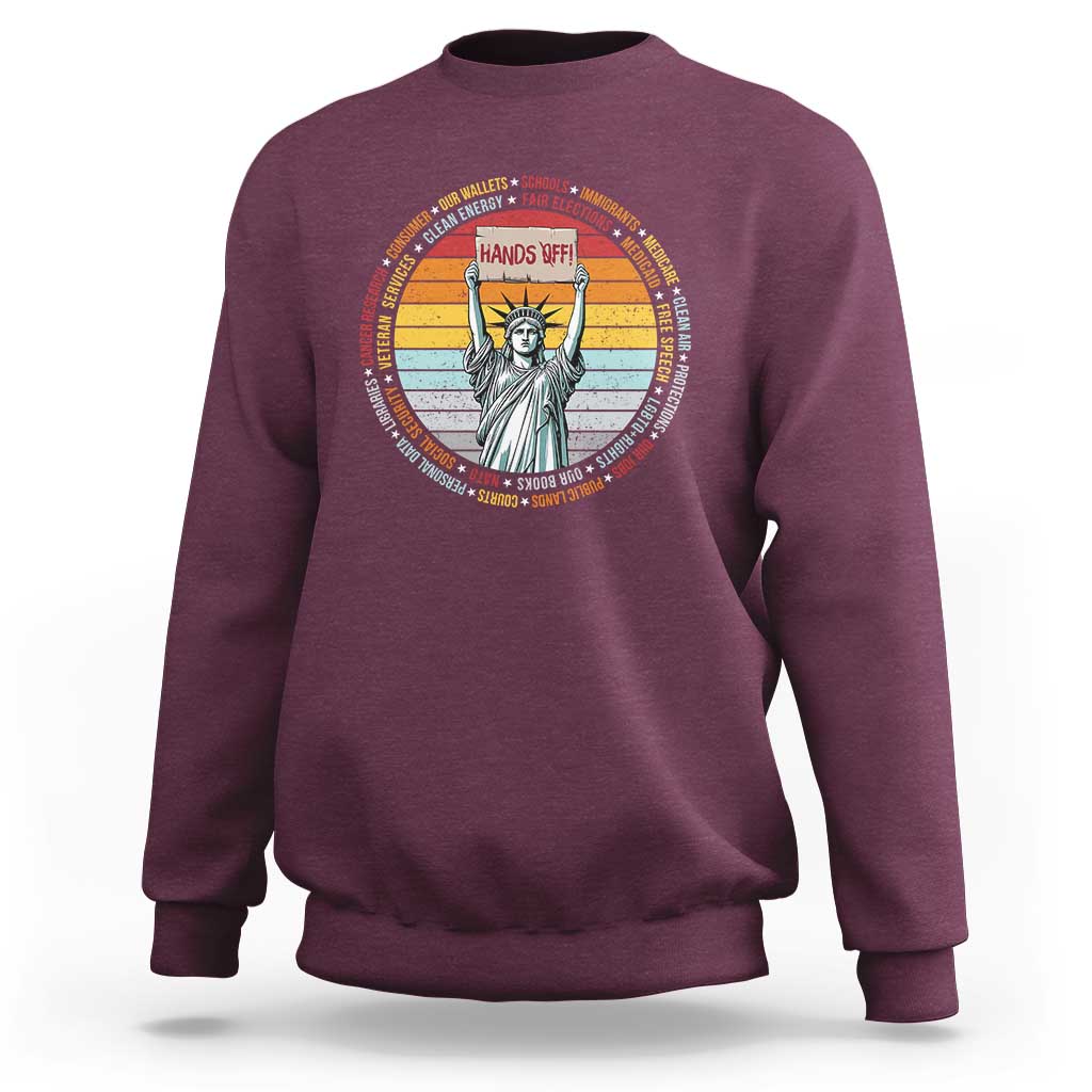 Statue of Liberty Hands Off Protest Sweatshirt Resist Resistance