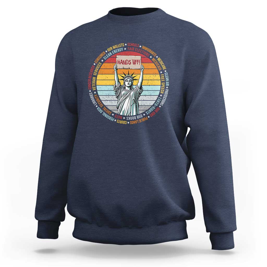 Statue of Liberty Hands Off Protest Sweatshirt Resist Resistance