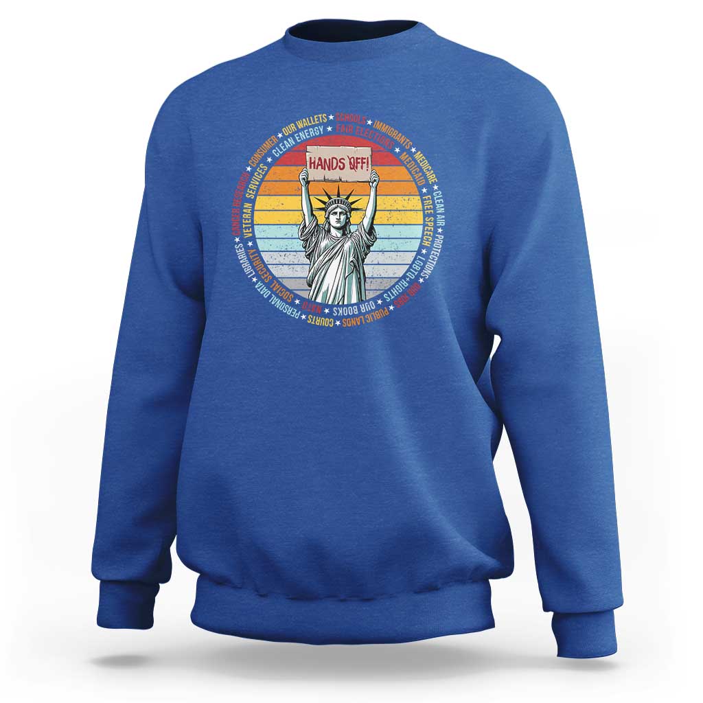 Statue of Liberty Hands Off Protest Sweatshirt Resist Resistance
