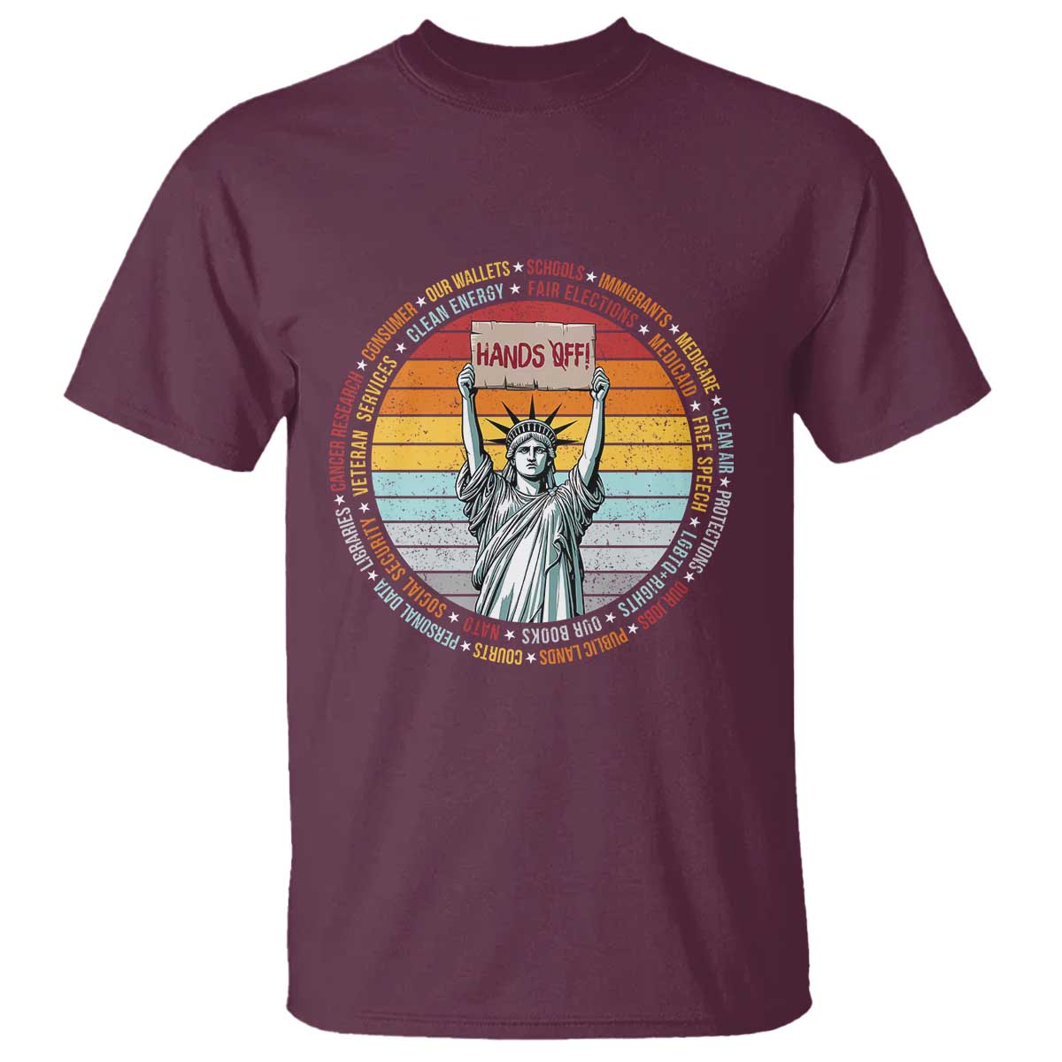 Statue of Liberty Hands Off Protest T Shirt Resist Resistance