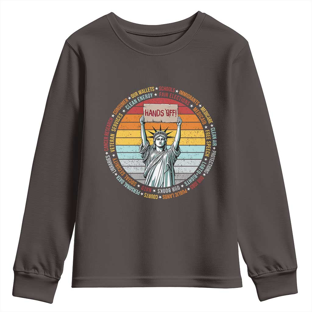 Statue of Liberty Hands Off Protest Youth Sweatshirt Resist Resistance