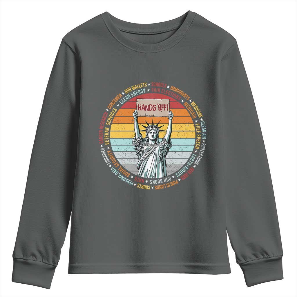 Statue of Liberty Hands Off Protest Youth Sweatshirt Resist Resistance