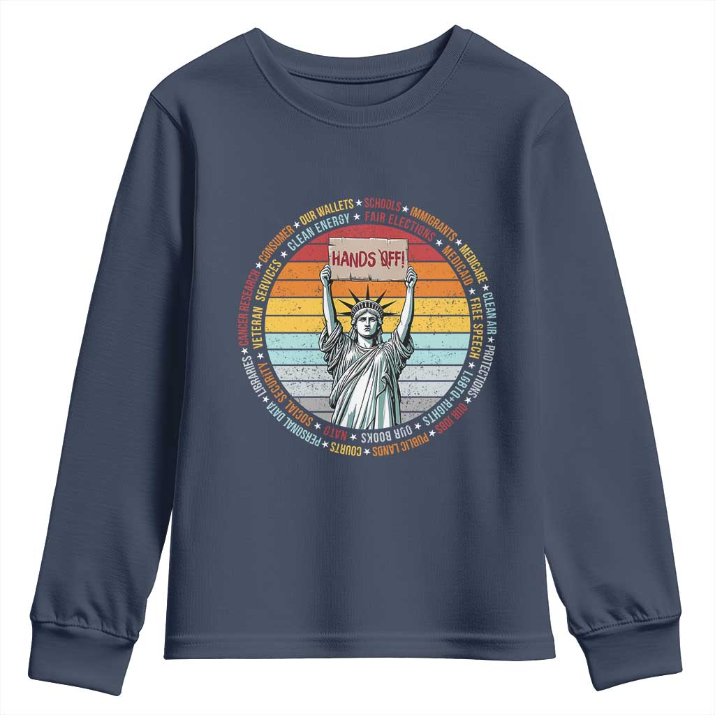 Statue of Liberty Hands Off Protest Youth Sweatshirt Resist Resistance
