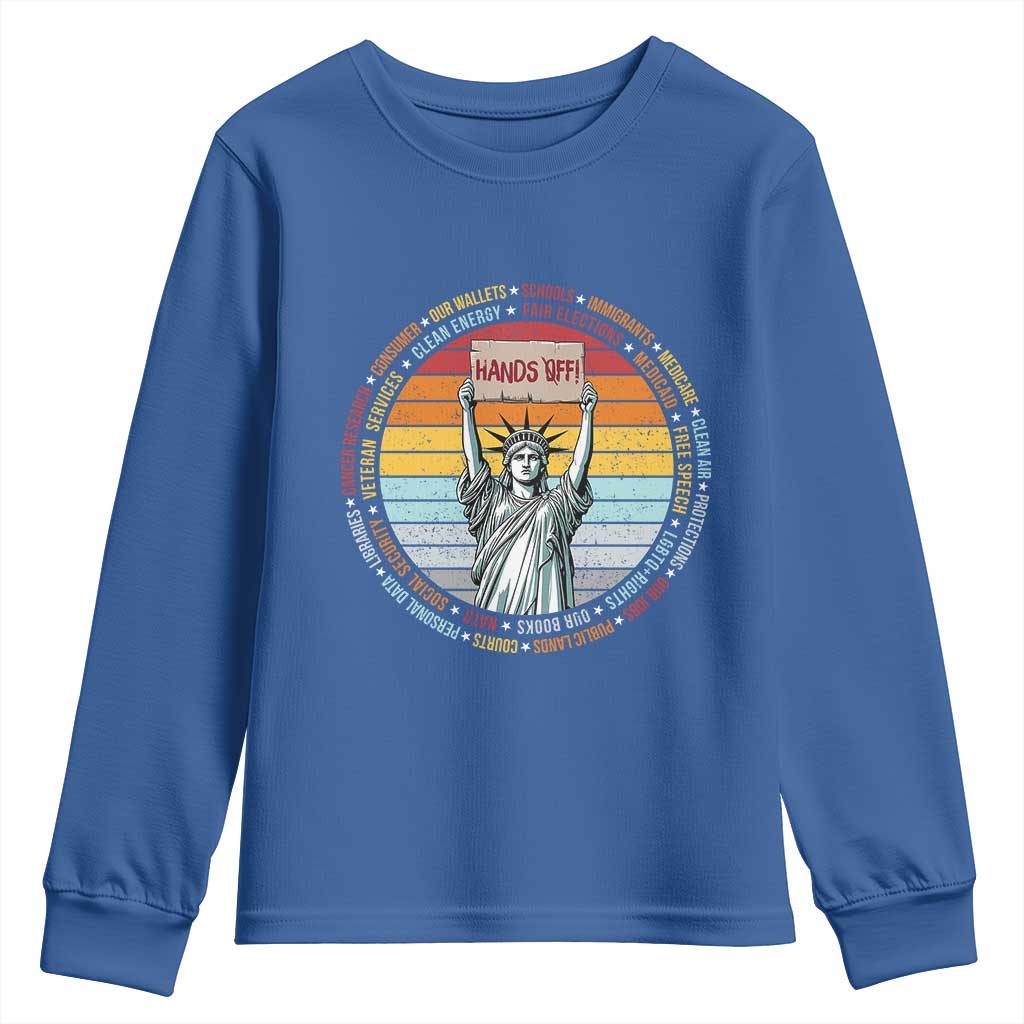 Statue of Liberty Hands Off Protest Youth Sweatshirt Resist Resistance