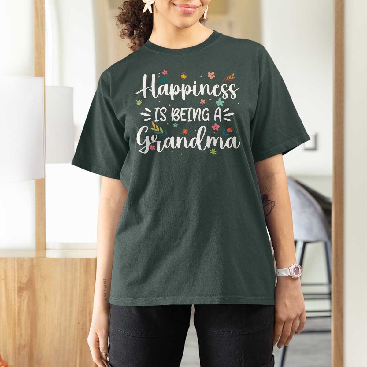 New Grandma T Shirt For Women Happiness is Being a Grandma Grandmother