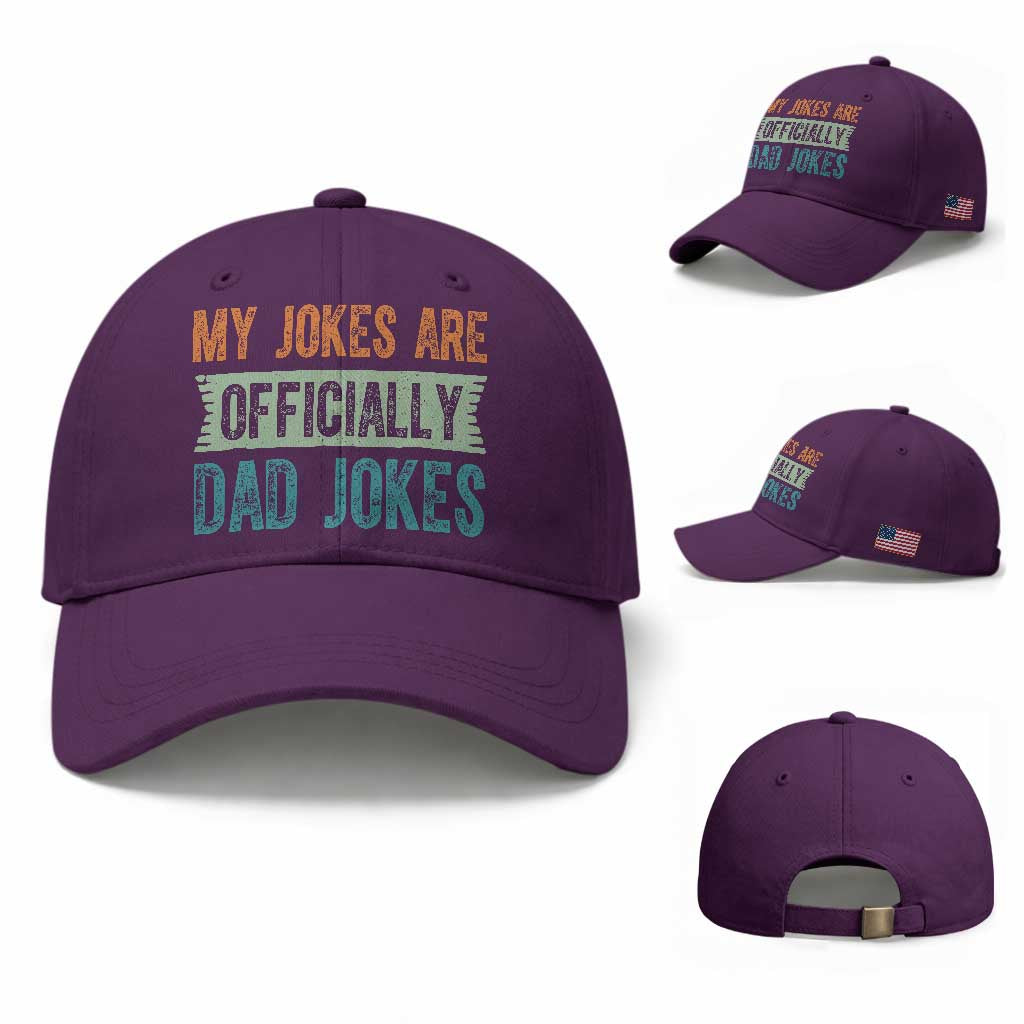 My Jokes Are Officially Dad Jokes Baseball Cap Funny New Dad First Fathers Day