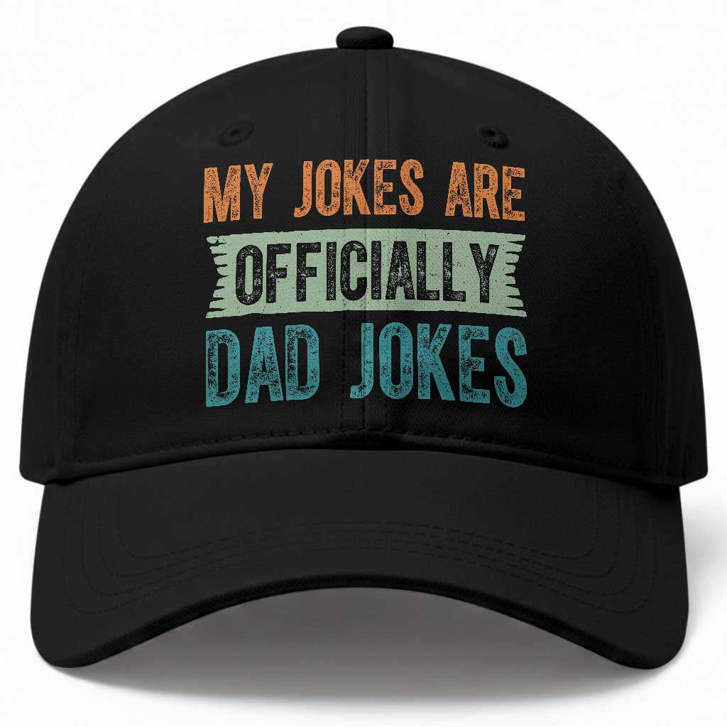 My Jokes Are Officially Dad Jokes Baseball Cap Funny New Dad First Fathers Day