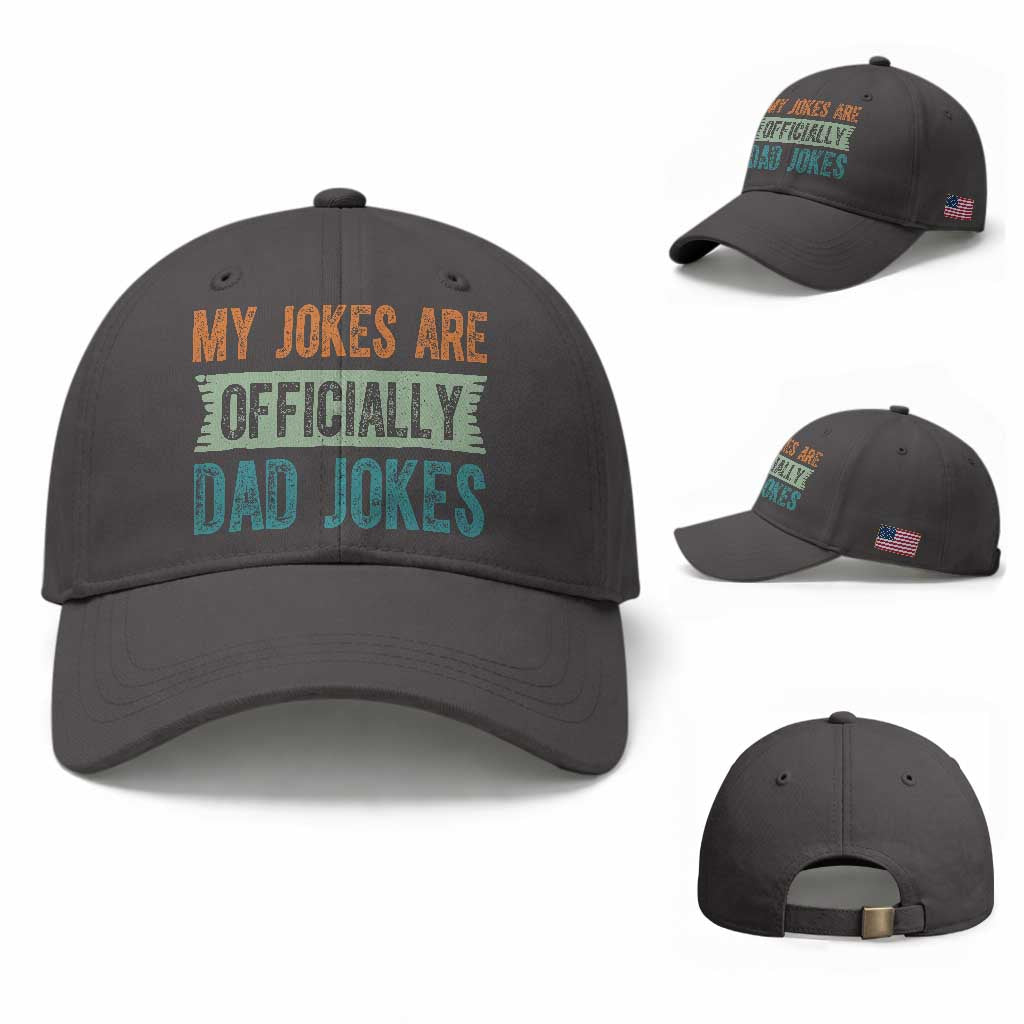 My Jokes Are Officially Dad Jokes Baseball Cap Funny New Dad First Fathers Day