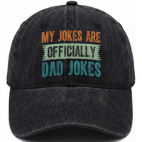 My Jokes Are Officially Dad Jokes Washed Cotton Baseball Cap Funny New Dad First Fathers Day