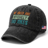 My Jokes Are Officially Dad Jokes Washed Cotton Baseball Cap Funny New Dad First Fathers Day