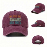 My Jokes Are Officially Dad Jokes Washed Cotton Baseball Cap Funny New Dad First Fathers Day