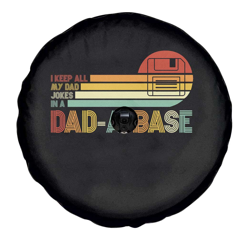 Funny Dad Jokes In A Dad-a-base Spare Tire Cover Retro Vintage Fathers Day