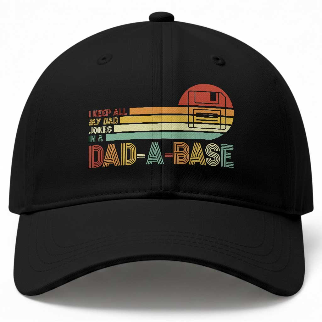 Funny Dad Jokes In A Dad-a-base Baseball Cap Retro Vintage Fathers Day
