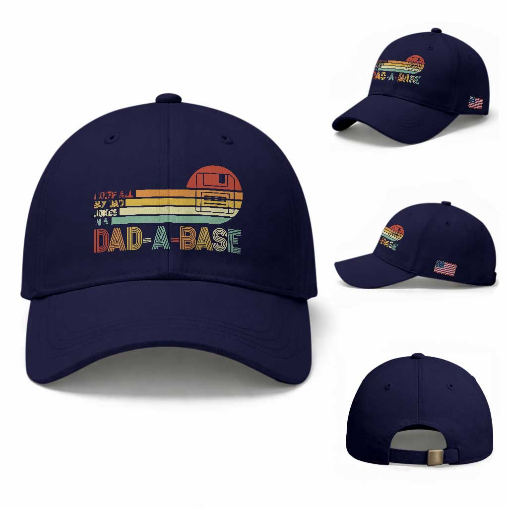 Funny Dad Jokes In A Dad-a-base Baseball Cap Retro Vintage Fathers Day
