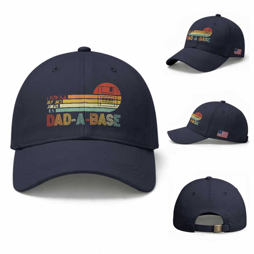 Funny Dad Jokes In A Dad-a-base Baseball Cap Retro Vintage Fathers Day