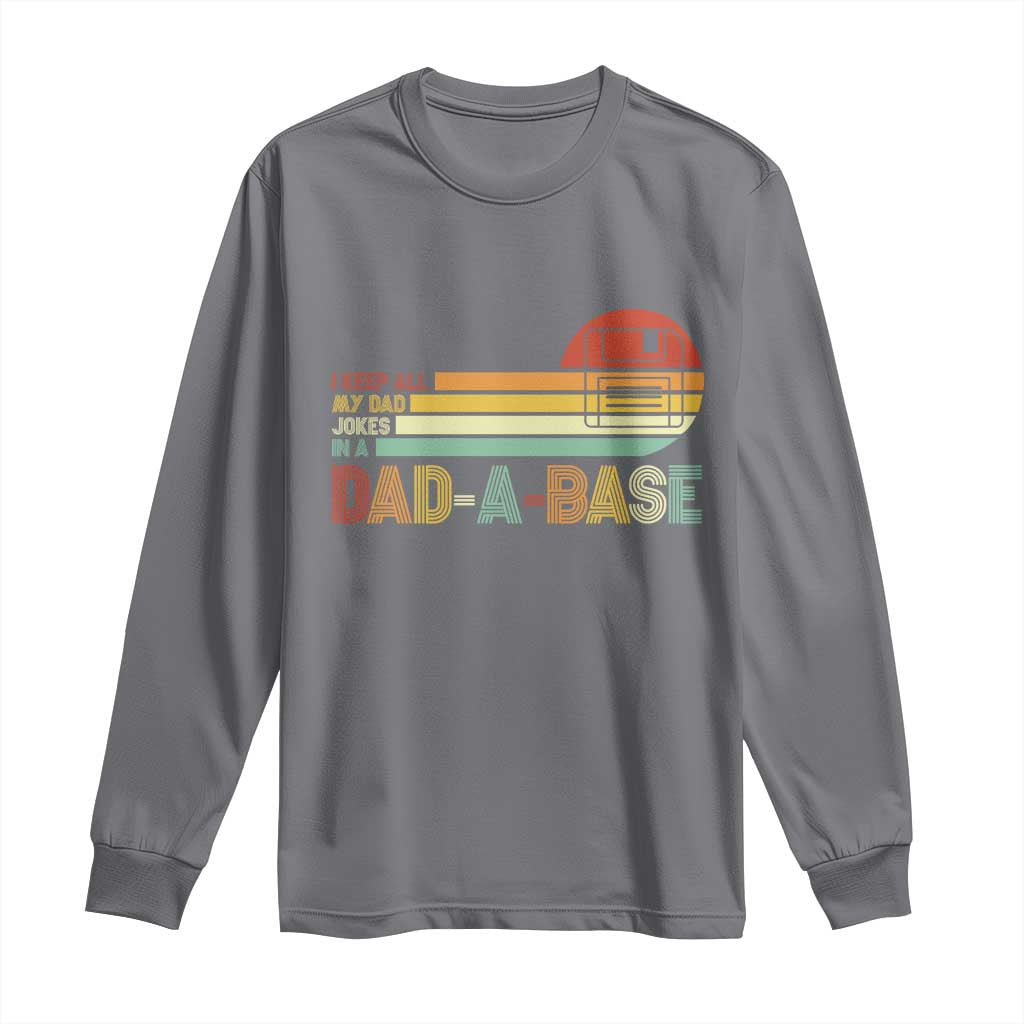 Funny Dad Jokes In A Dad-a-base Long Sleeve Shirt Retro Vintage Fathers Day